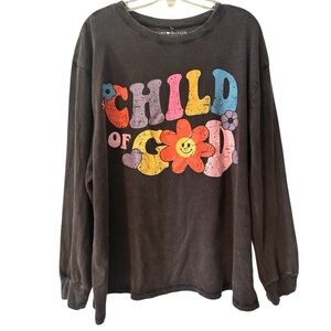 Inspired Culture Child of God Graphic Women’s 1X TShirt‎ Distressed Brown New